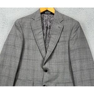 Ted Baker Blazer Adult 38R Jay CT Grey Plaid Wool Silk Blend Sport Coat Mens NEW